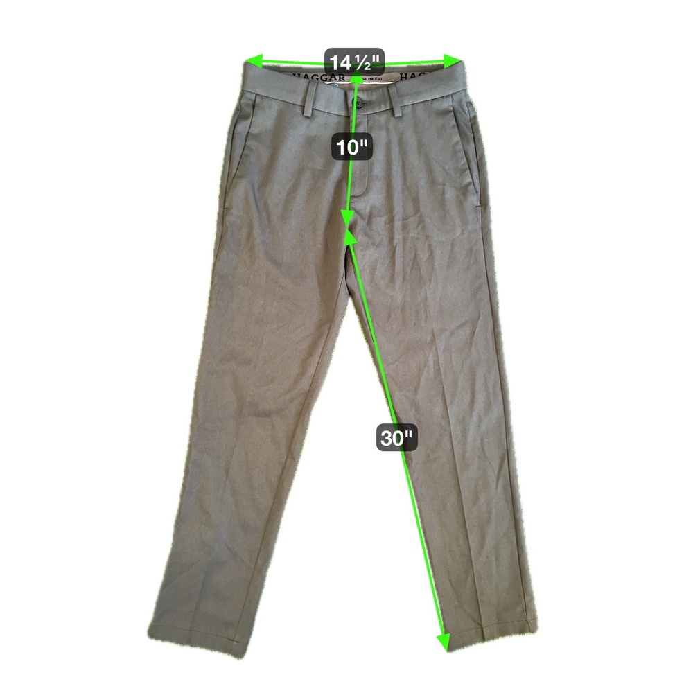 Haggar Cool 18 Pro Pants Men's Size 29x30 Grey Flat Front Dress Casual Office - Picture 3 of 7